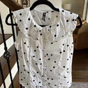 Influence boutique Elegant White Polka Dot Blouse